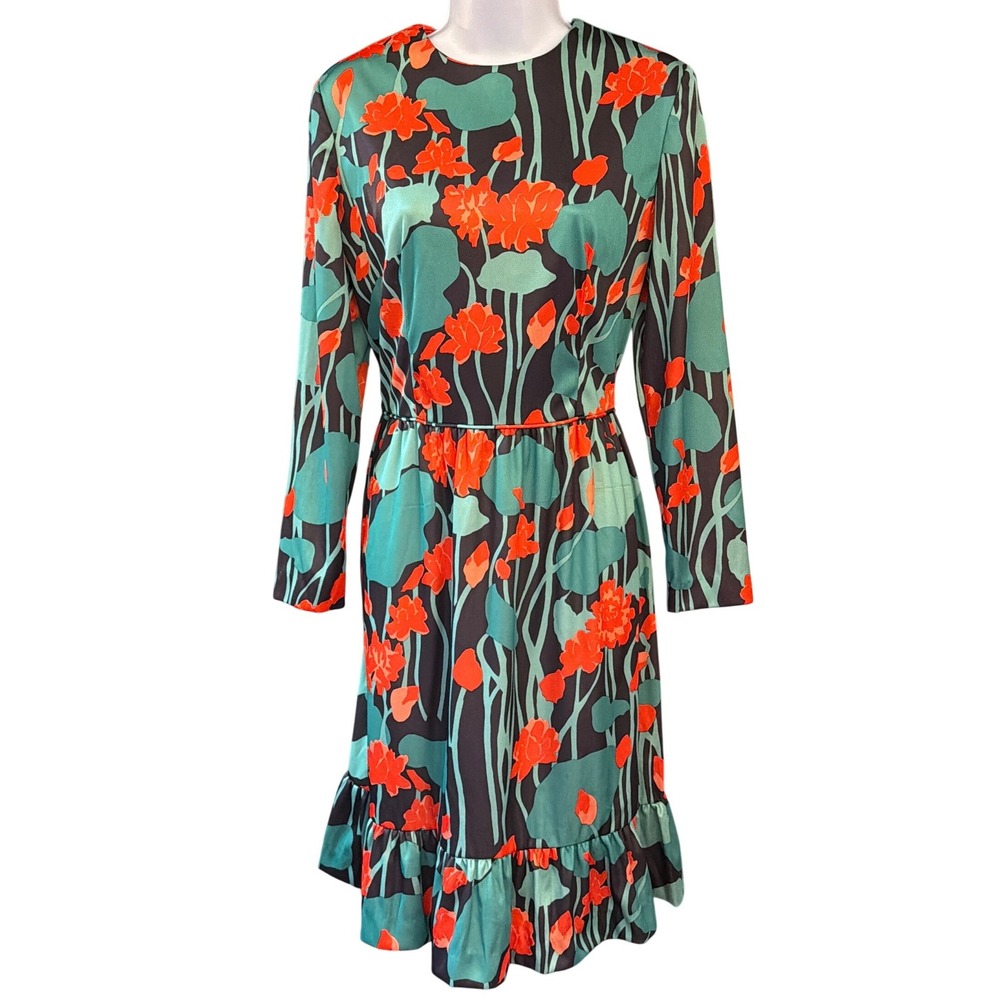 Vintage Emilio Borghese Dress Mod Psychedelic Italian Floral Groovy 70s Garden